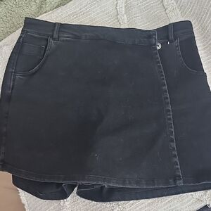 Classic Black Denim Skort - Women